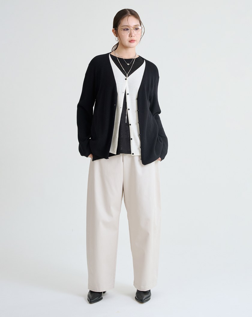 柔軟羊毛假兩件針織外套(三色)