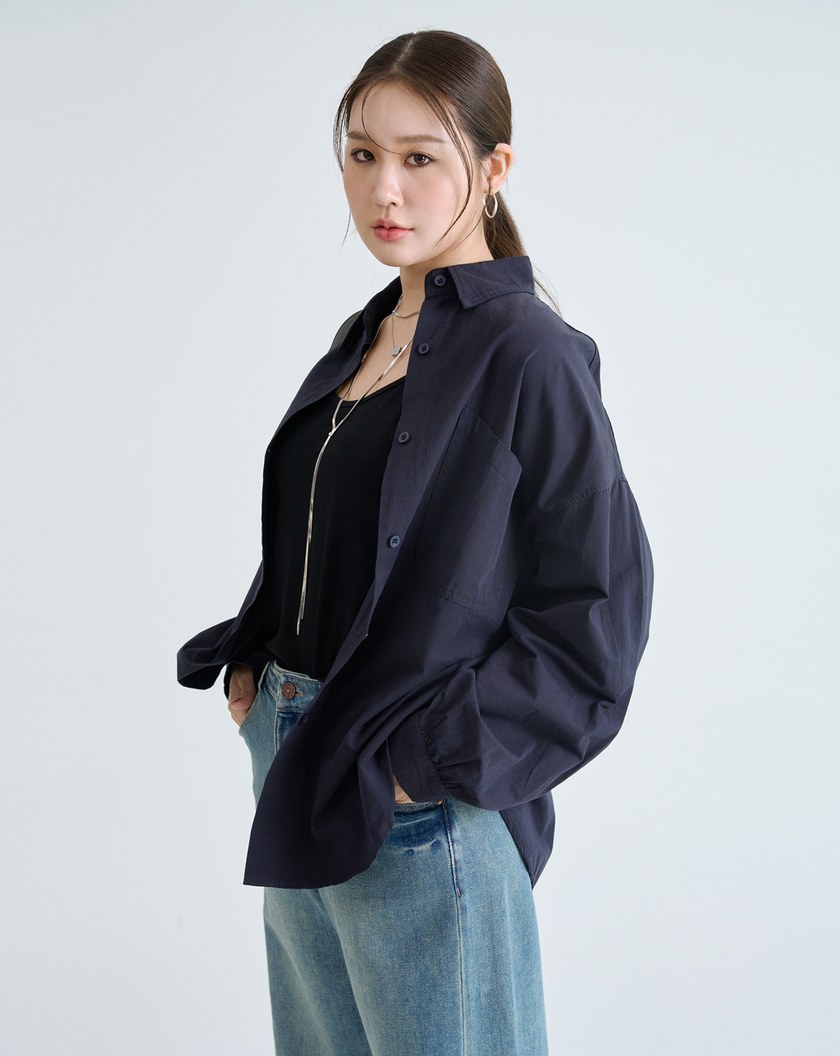 態度感純棉寬版襯衫(兩色)