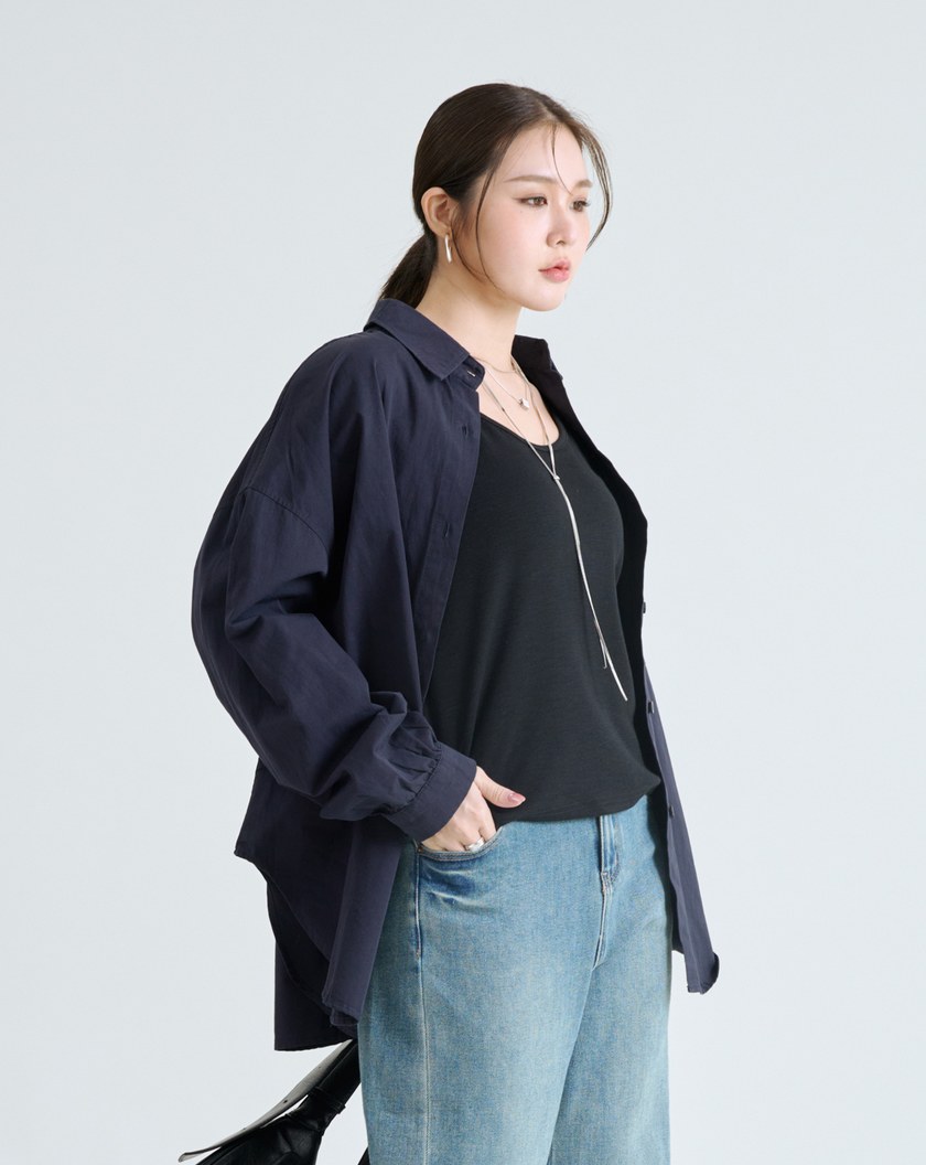 態度感純棉寬版襯衫(兩色)