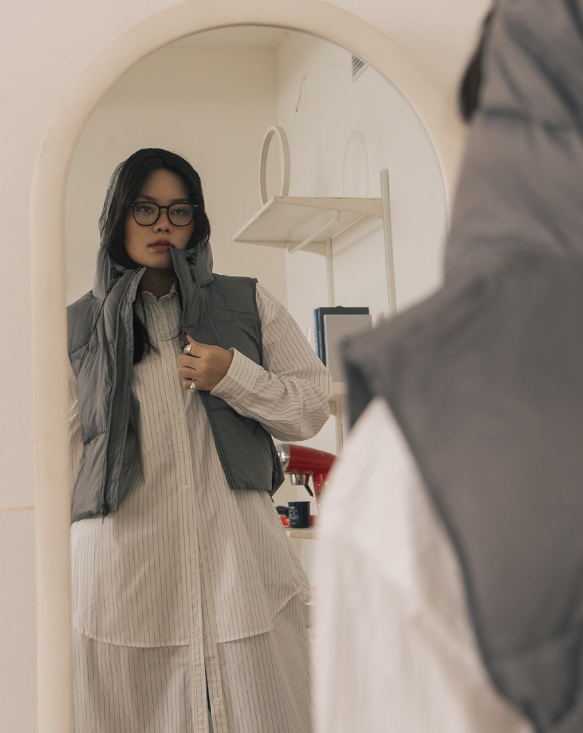 輕盈不臃腫羽絨連帽背心(三色)