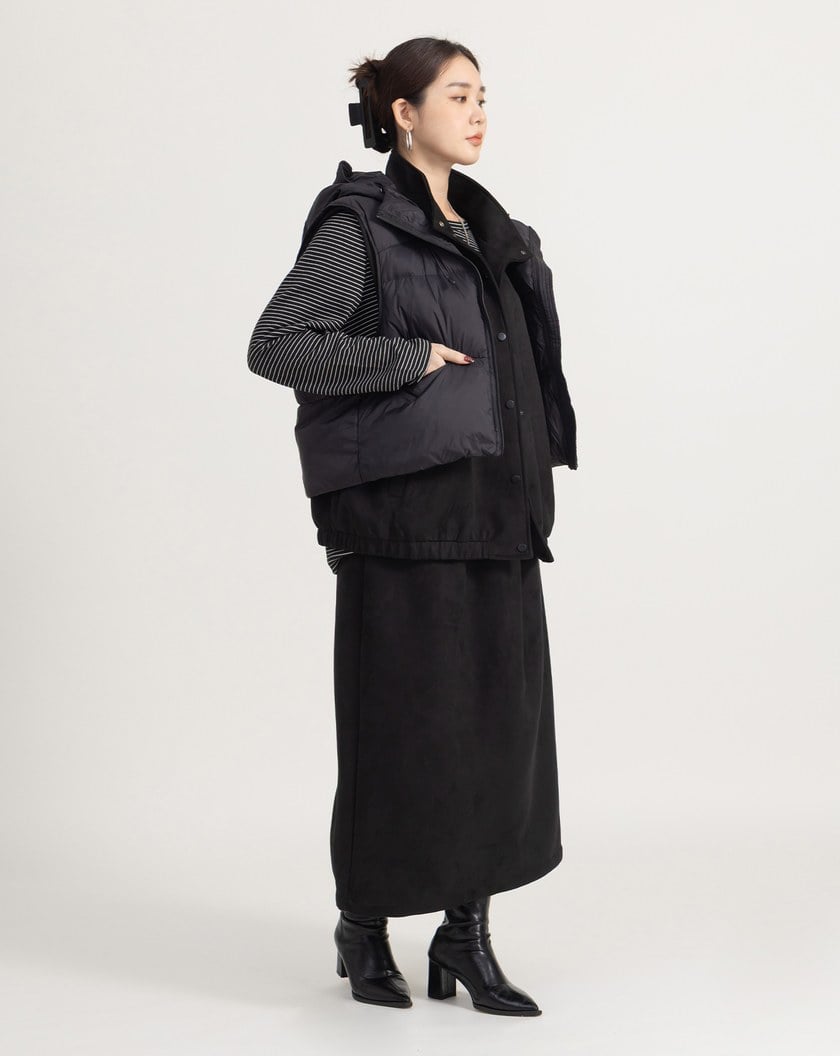 輕盈不臃腫羽絨連帽背心(三色)