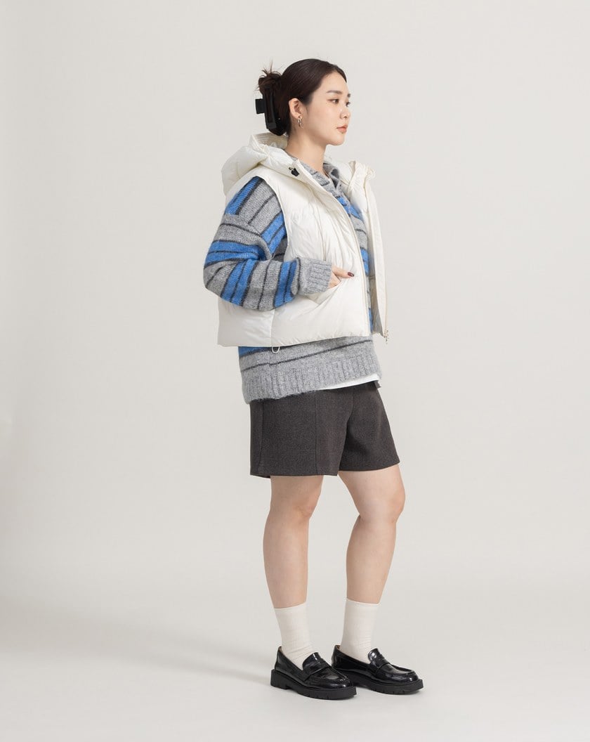 輕盈不臃腫羽絨連帽背心(三色)