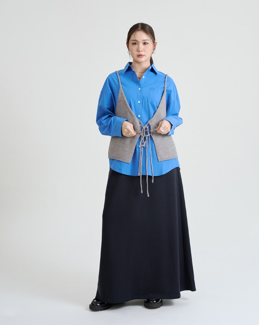 不挑身形彈性直筒長裙(兩色)