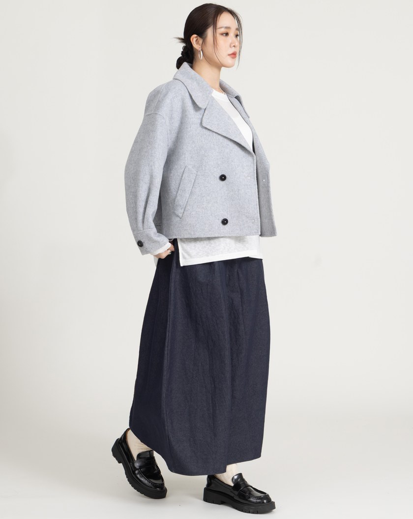 俐落感立體剪裁花苞裙(兩色)