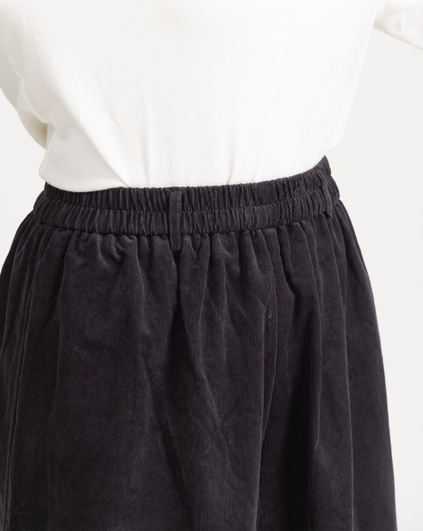 燈芯絨全腰鬆緊花苞裙(兩色)