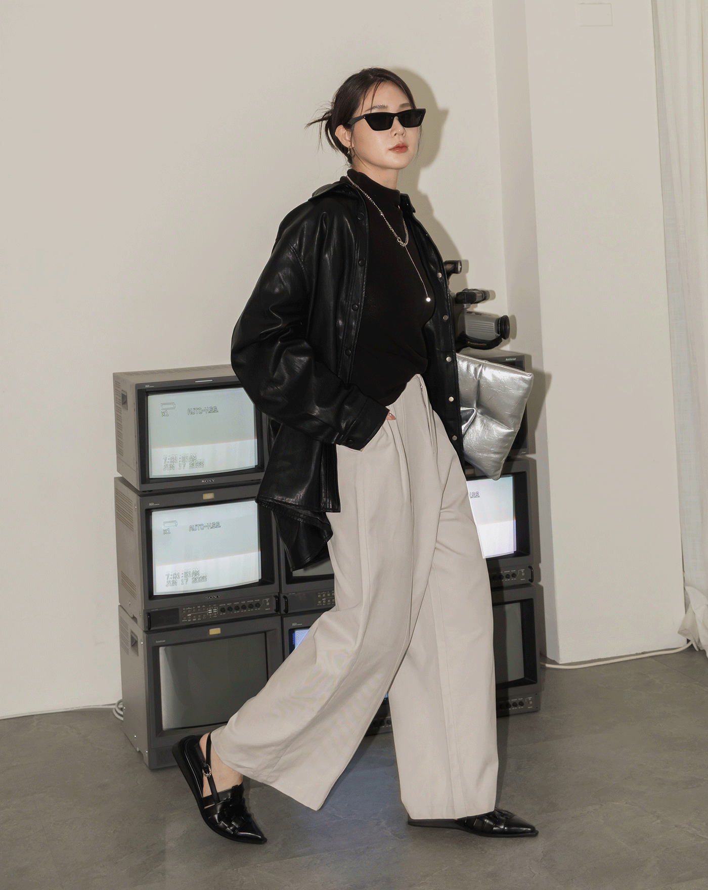 率性後腰鬆緊天絲直筒寬褲(兩色)