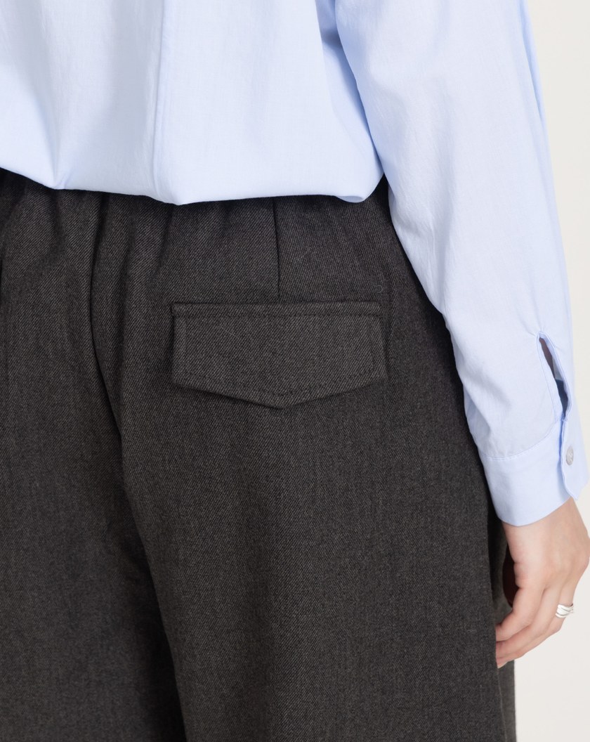 毛呢保暖寬直筒六分褲(兩色)