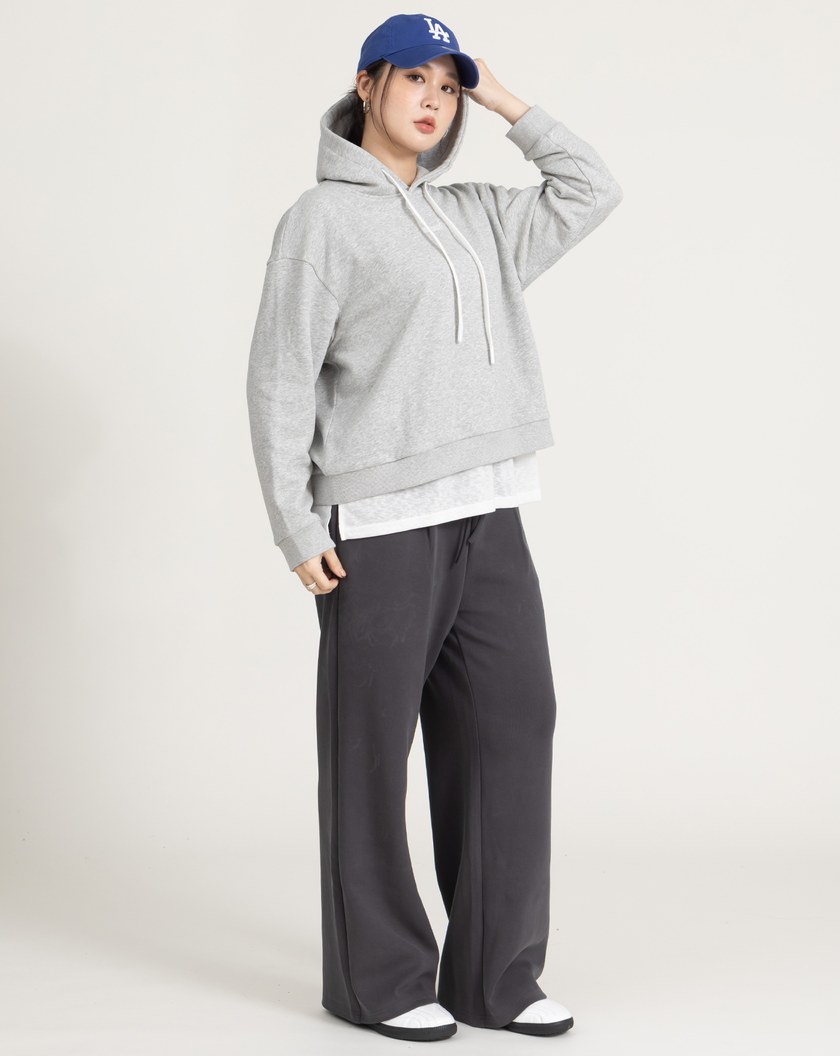 not today繡花開衩連帽大學T(兩色)