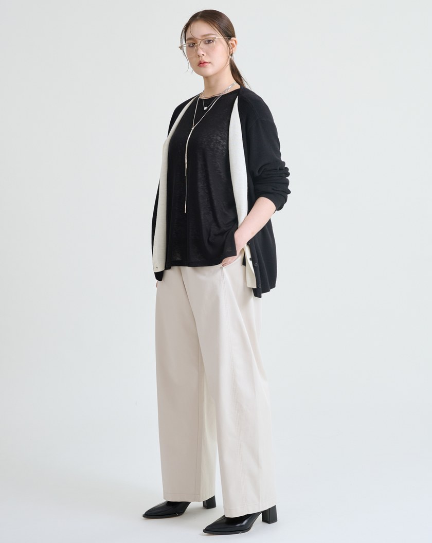 鬆弛感天絲透膚長袖上衣(三色)