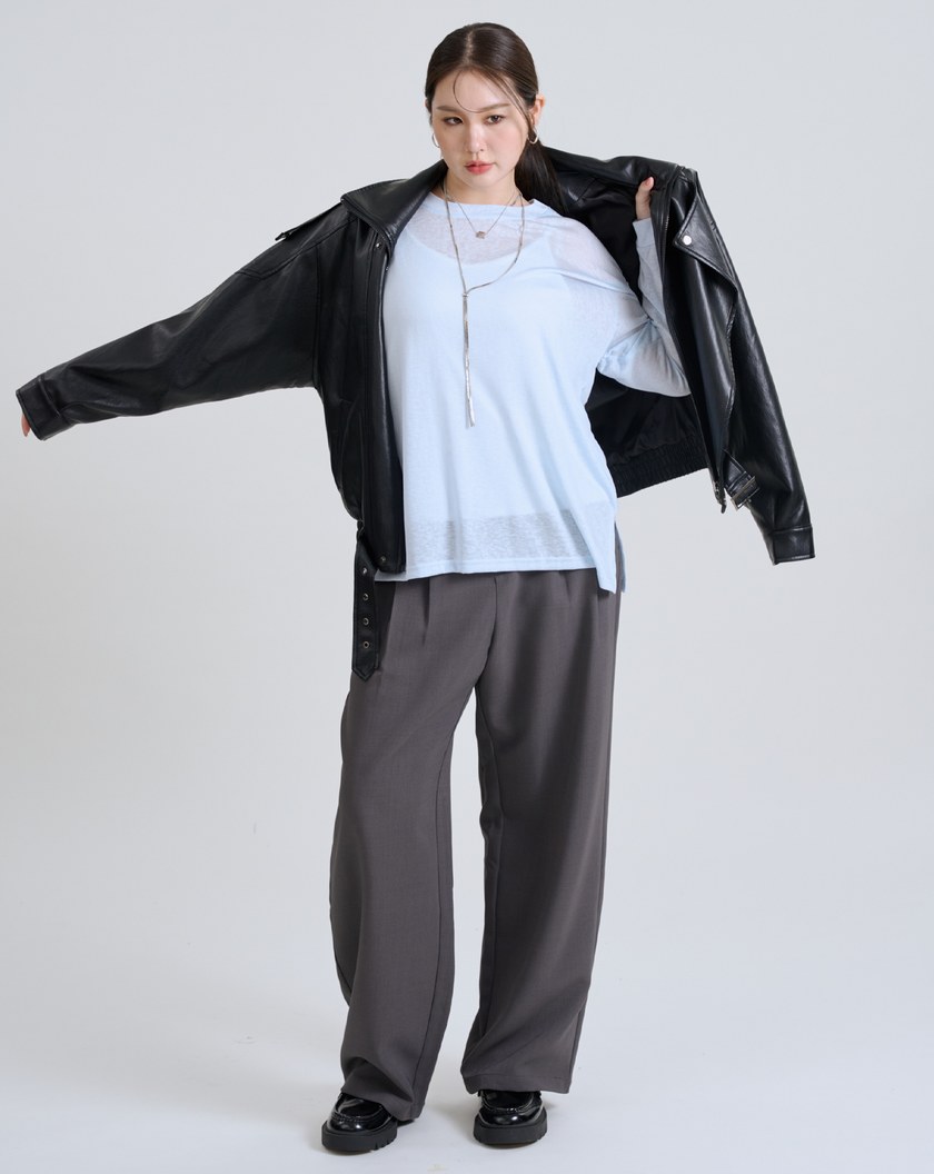 鬆弛感天絲透膚長袖上衣(三色)