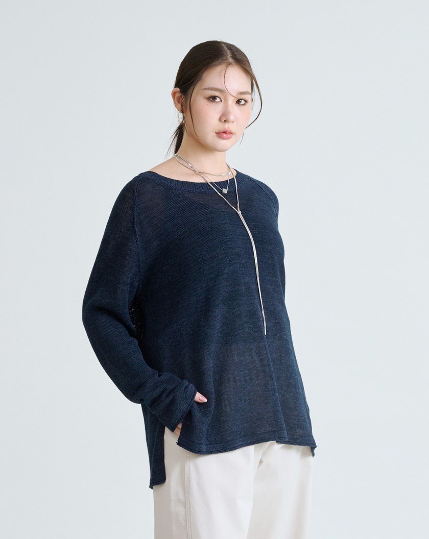 率性風針織透膚上衣(兩色)