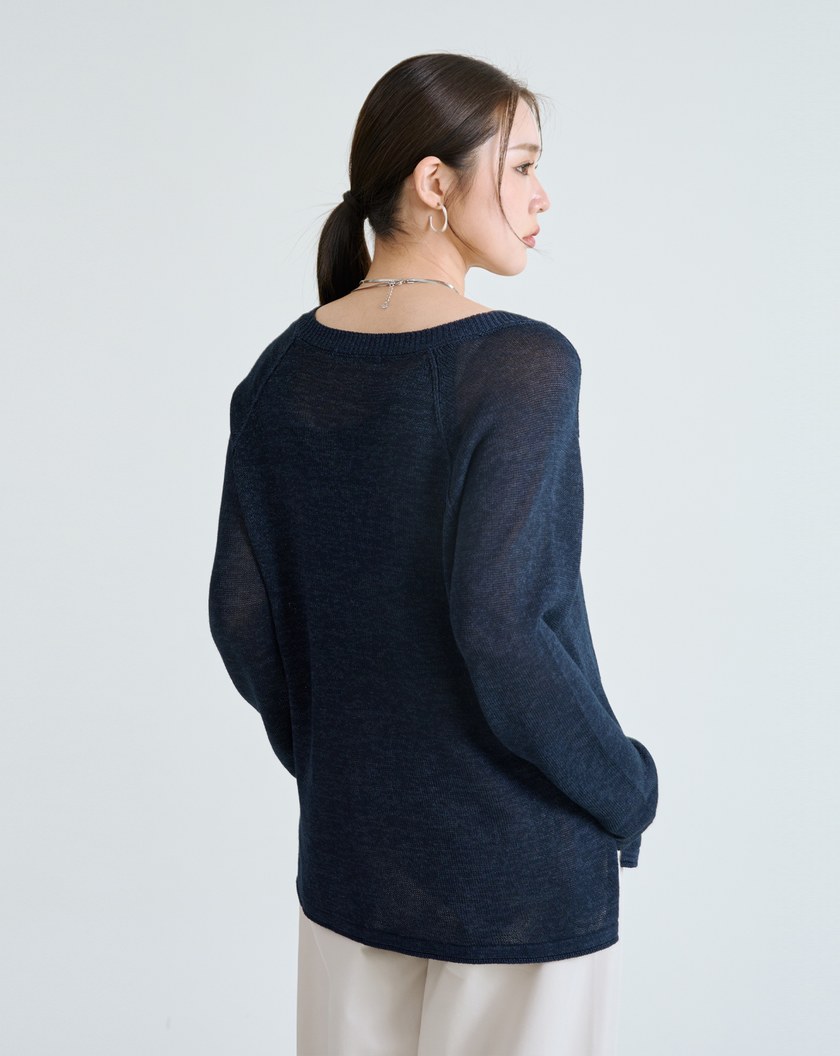 率性風針織透膚上衣(兩色)