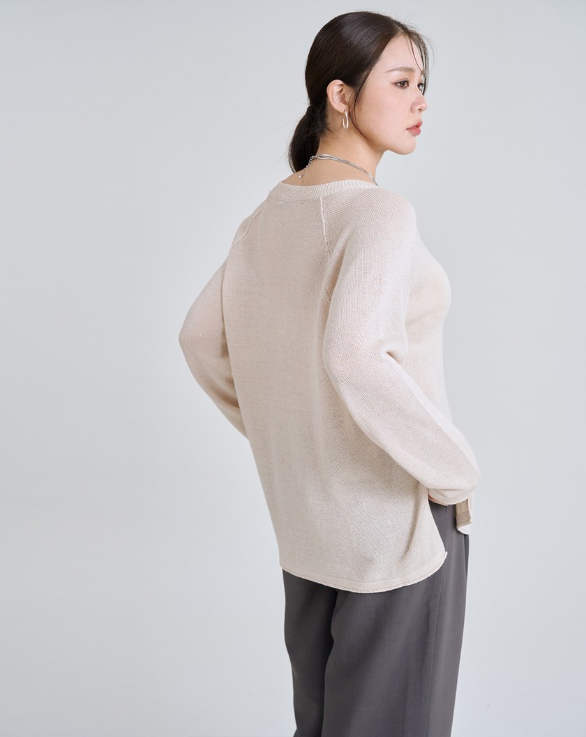 率性風針織透膚上衣(兩色)