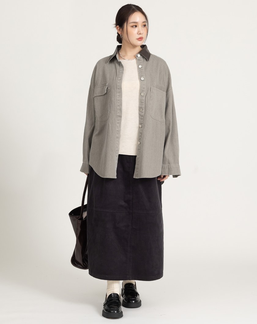 船型領極簡混羊毛針織上衣(兩色)