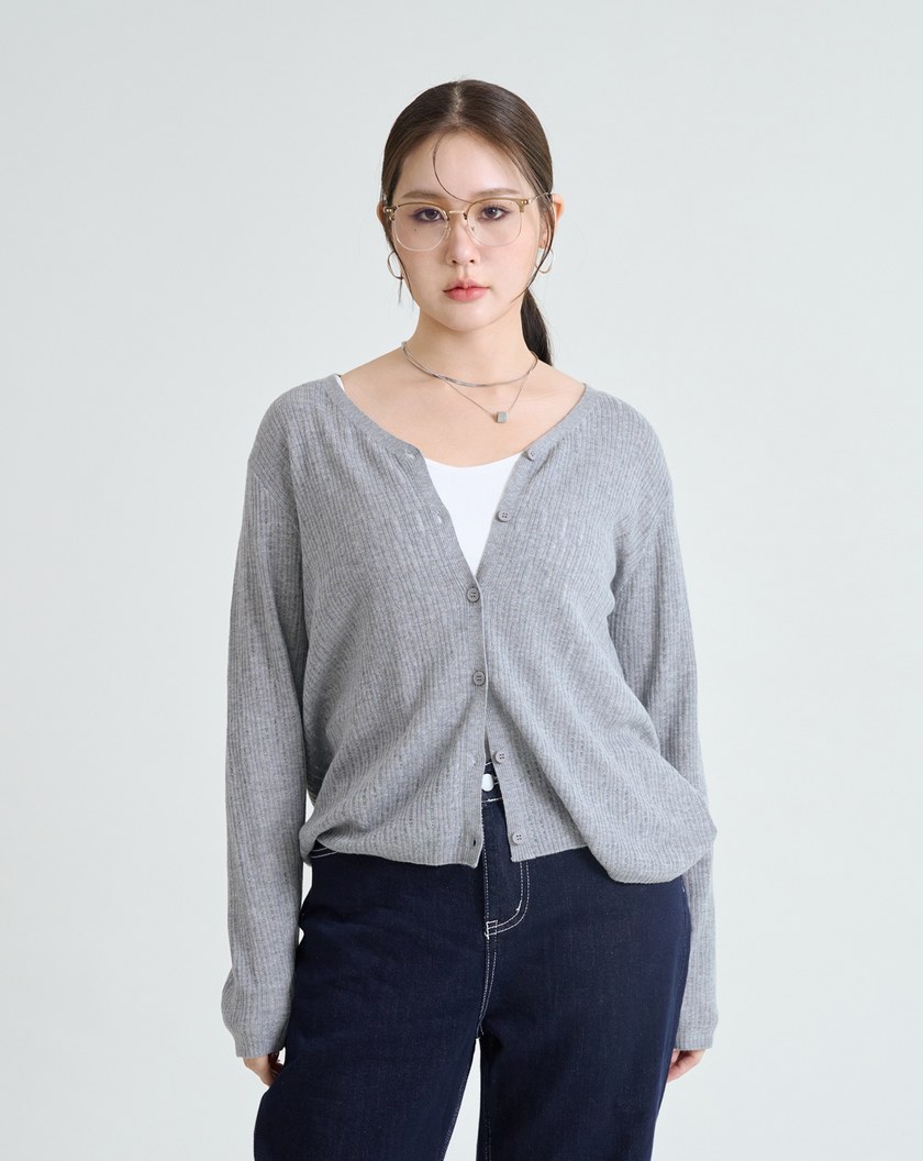 立體織紋開襟針織外套(兩色)