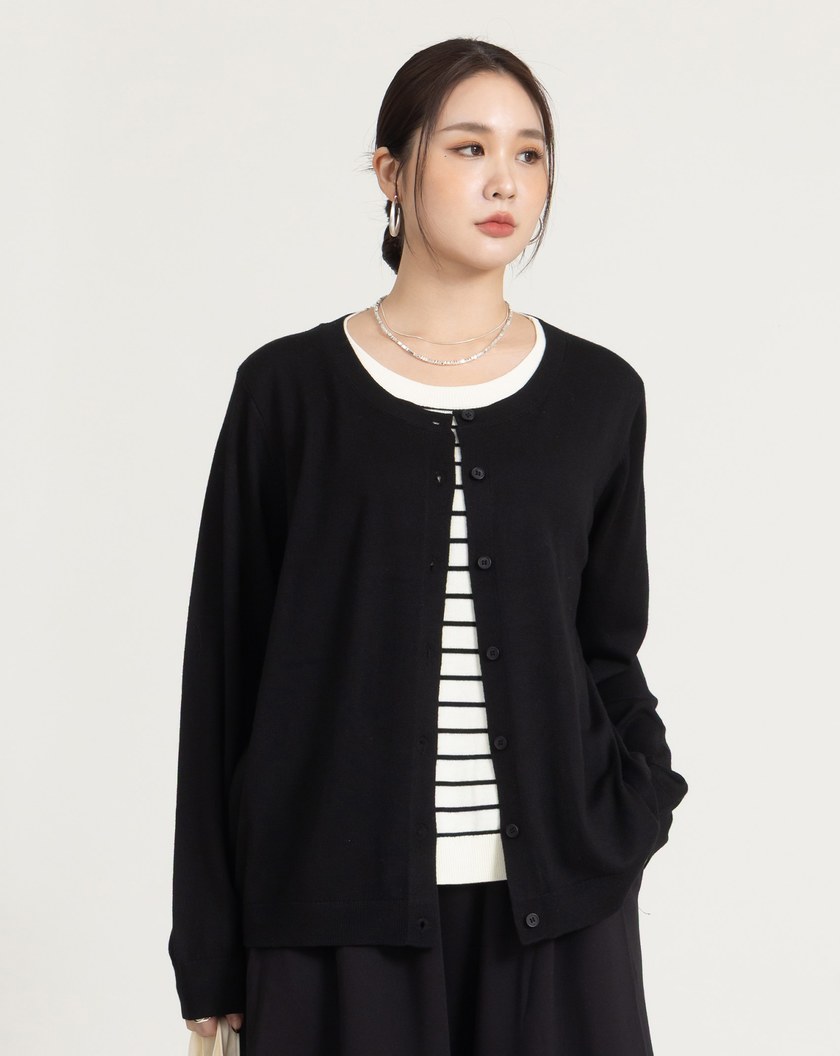 一件出門混羊毛假兩件針織上衣(三色)