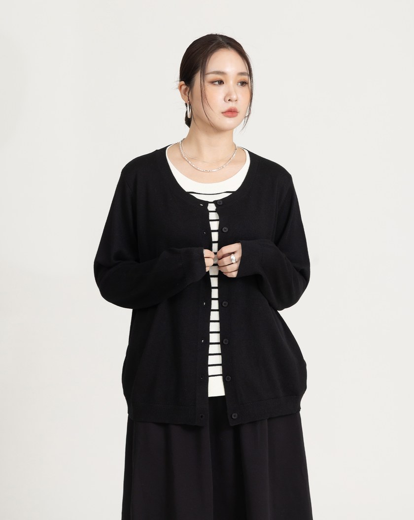 一件出門混羊毛假兩件針織上衣(三色)