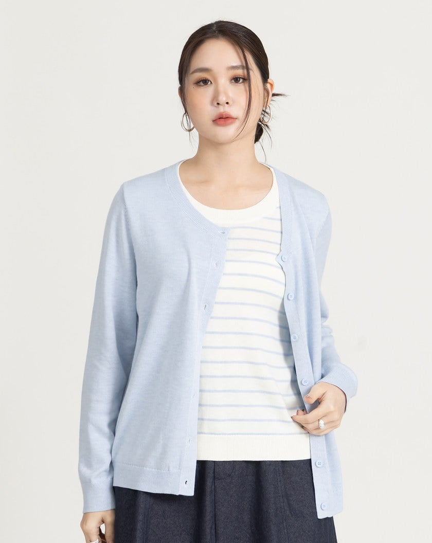 一件出門混羊毛假兩件針織上衣(三色)