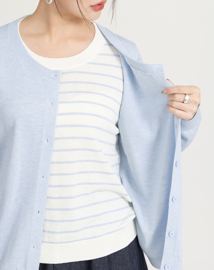 一件出門混羊毛假兩件針織上衣(三色)