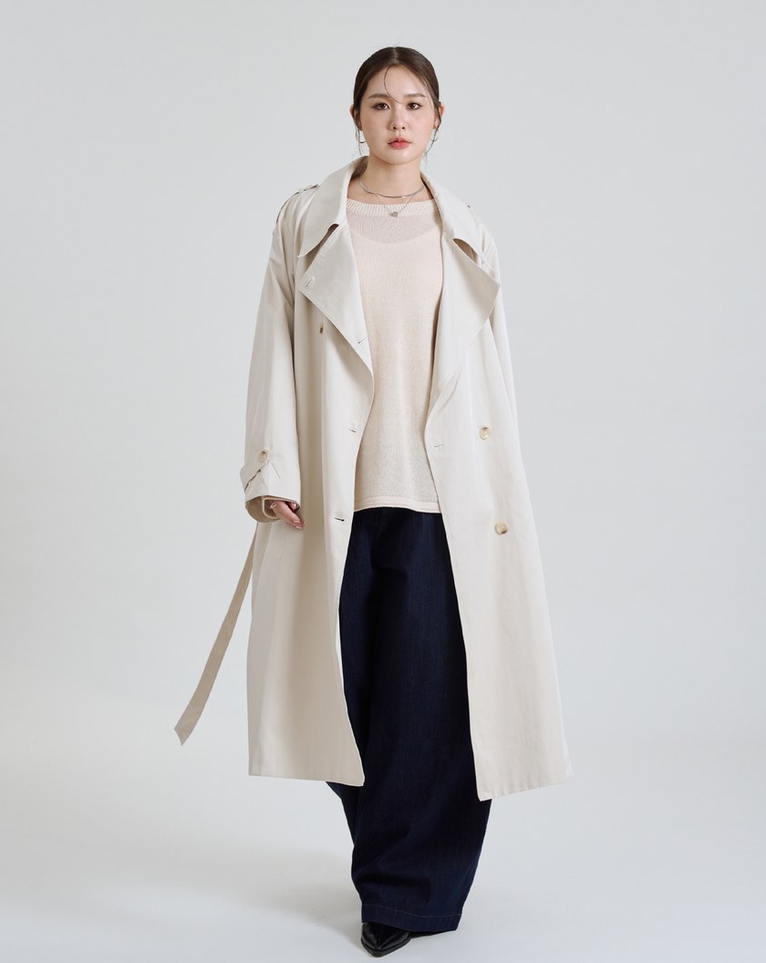 率性大翻領風衣外套(兩色)