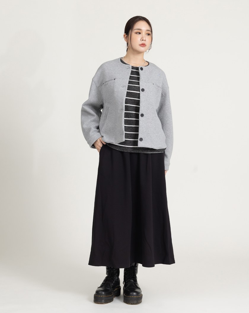 Q軟空氣棉無領外套(三色)