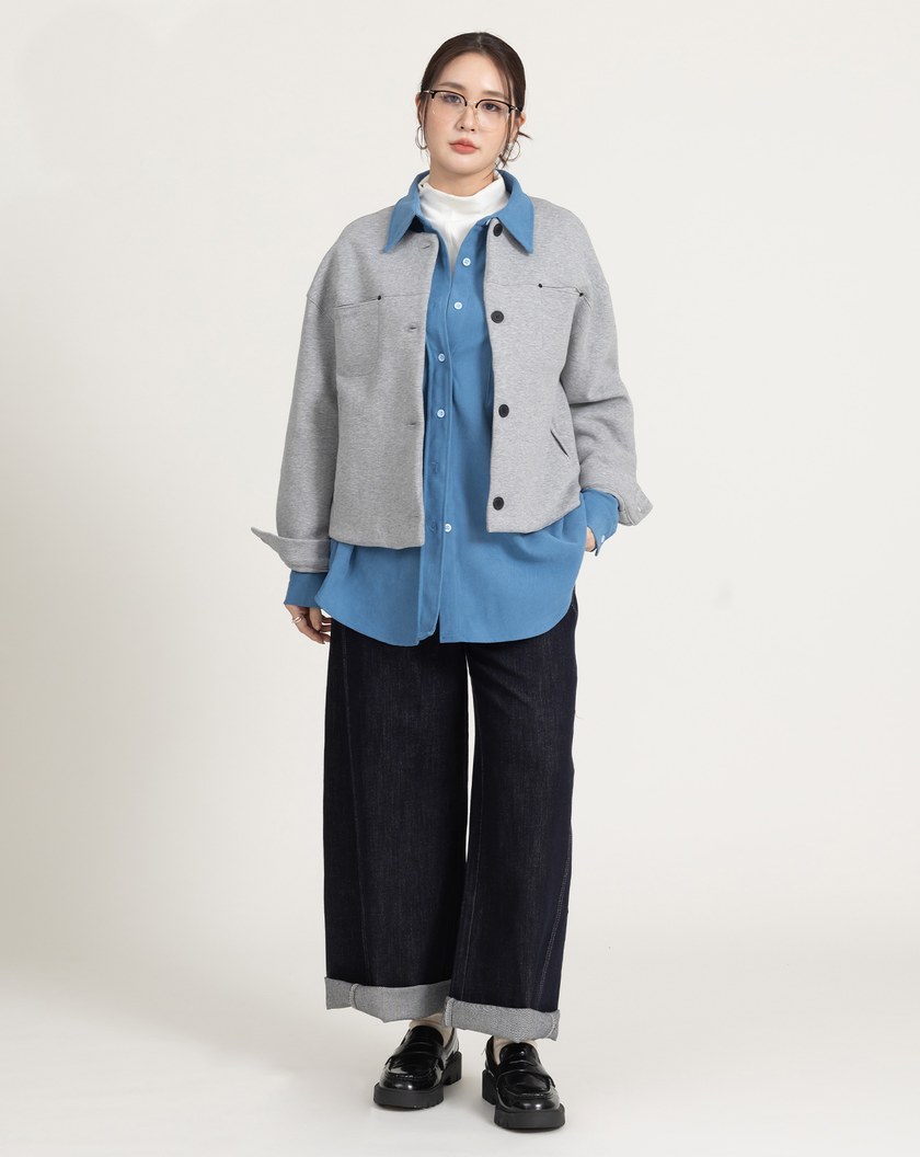 Q軟空氣棉無領外套(三色)