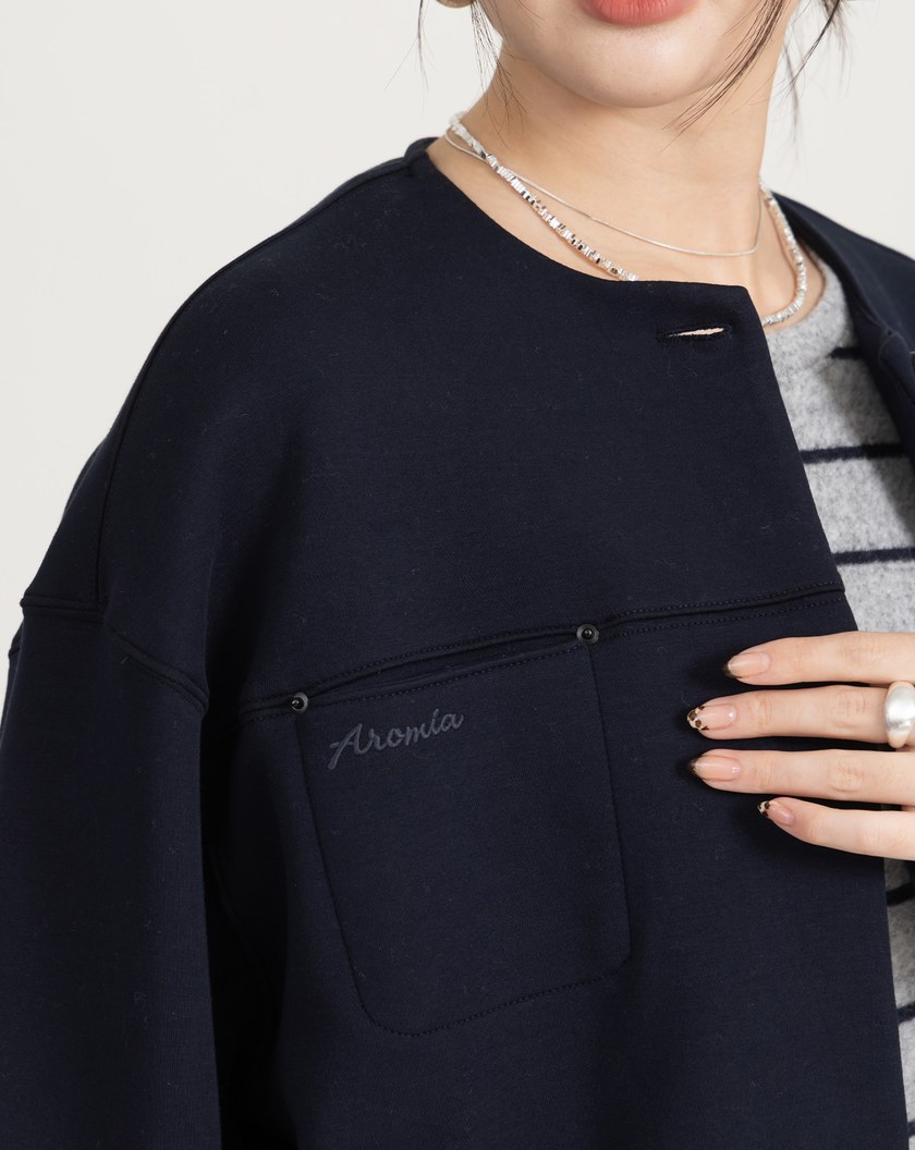 Q軟空氣棉無領外套(三色)