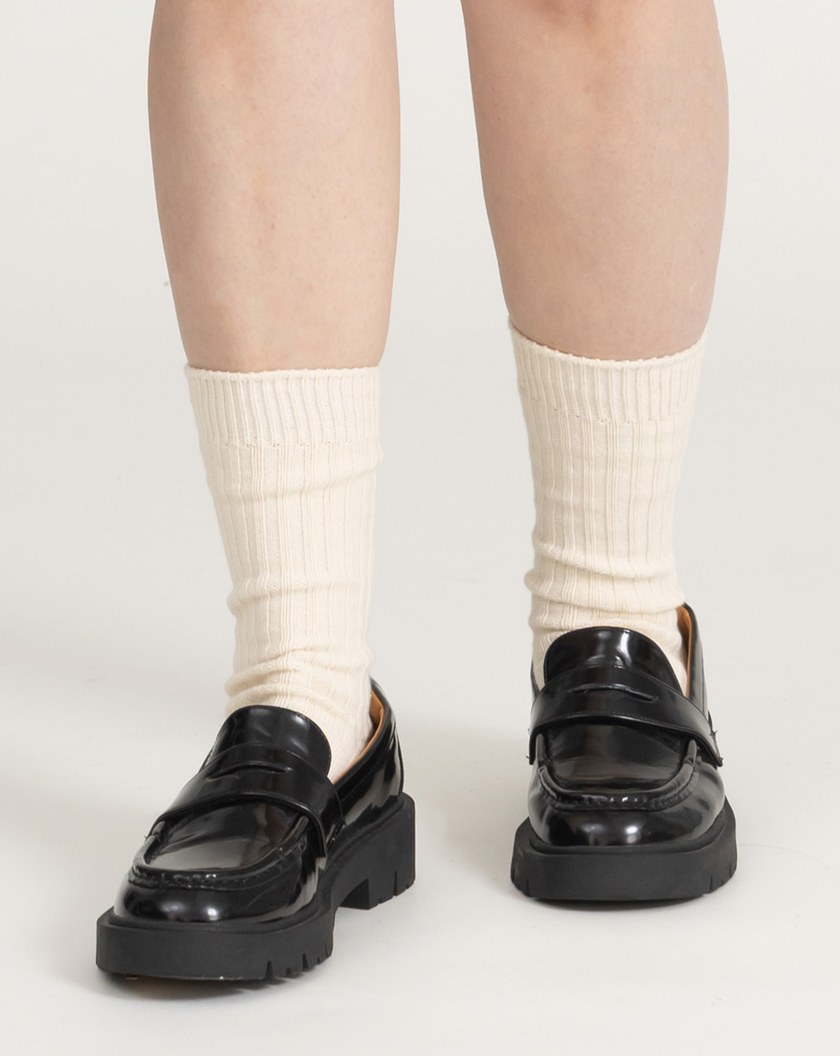 不勒腿粗針織長襪