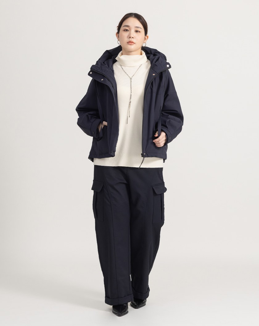 都會風挺廓剪接造型工裝褲(兩色)