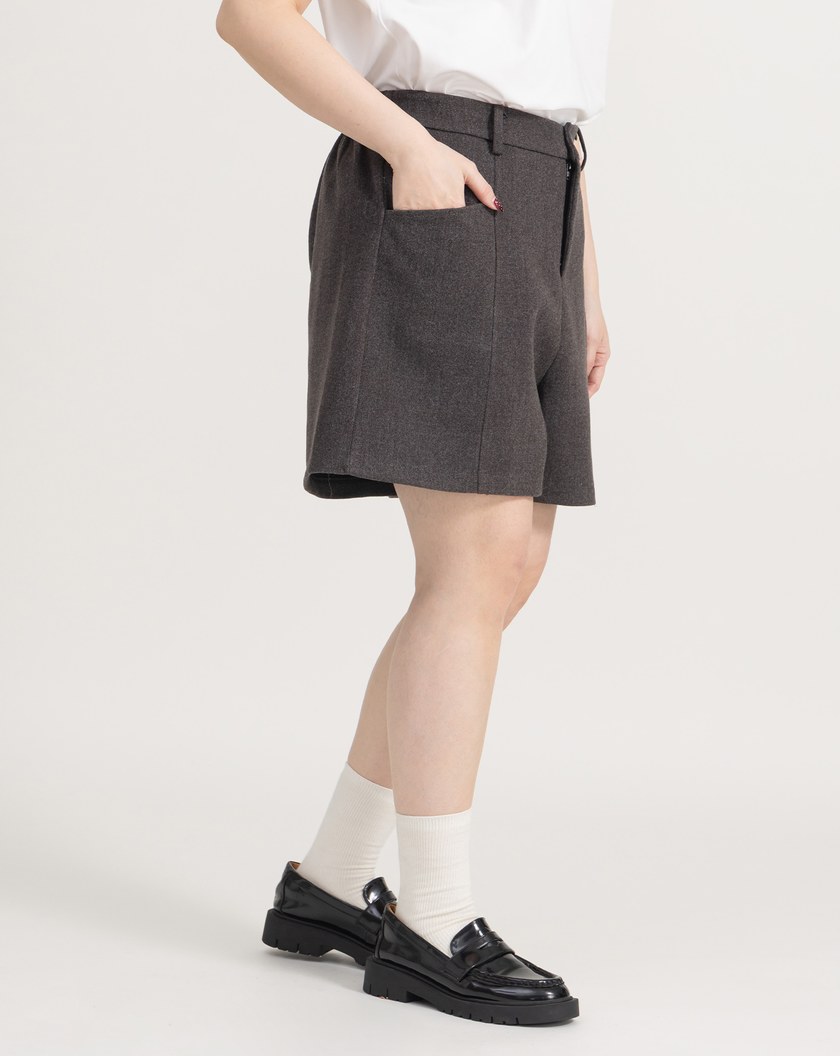 遮胯必備口袋造型羊毛A字短褲(兩色)