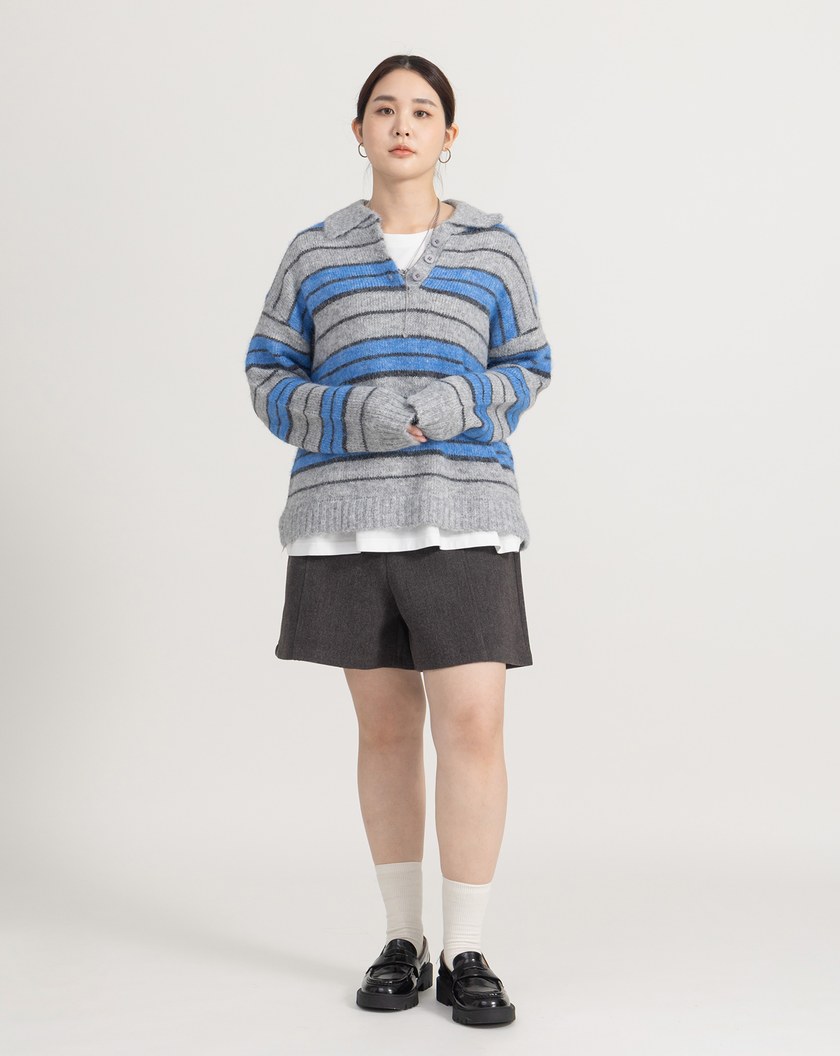 遮胯必備口袋造型羊毛A字短褲(兩色)