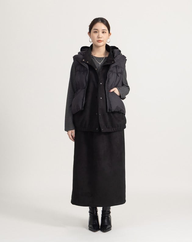 輕盈不臃腫羽絨連帽背心(三色)