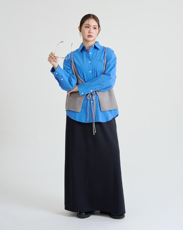 不挑身形彈性直筒長裙(兩色)