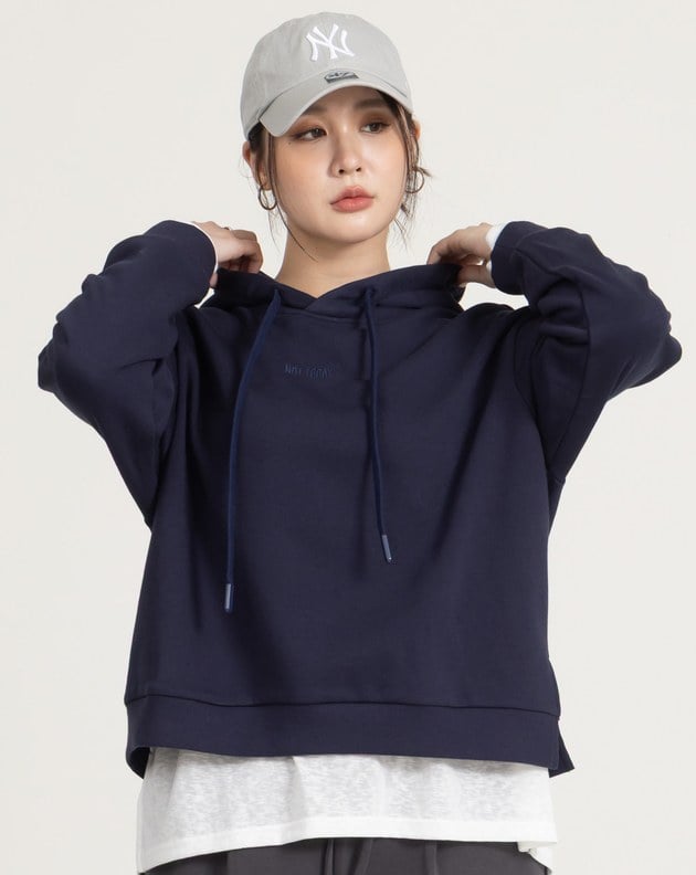 not today繡花開衩連帽大學T(兩色)