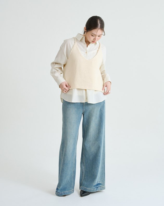 兩穿羊毛細肩帶綁帶背心(兩色)