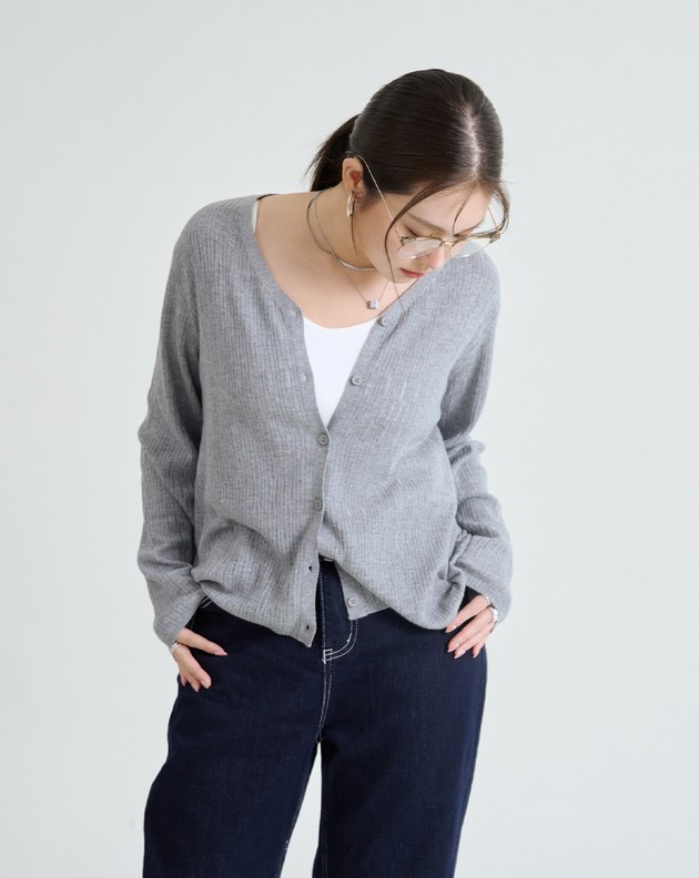 立體織紋開襟針織外套(兩色)