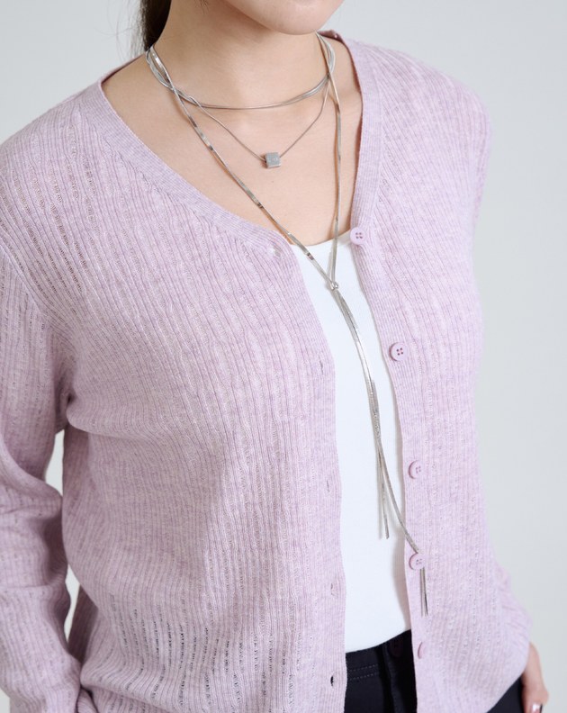 立體織紋開襟針織外套(兩色)