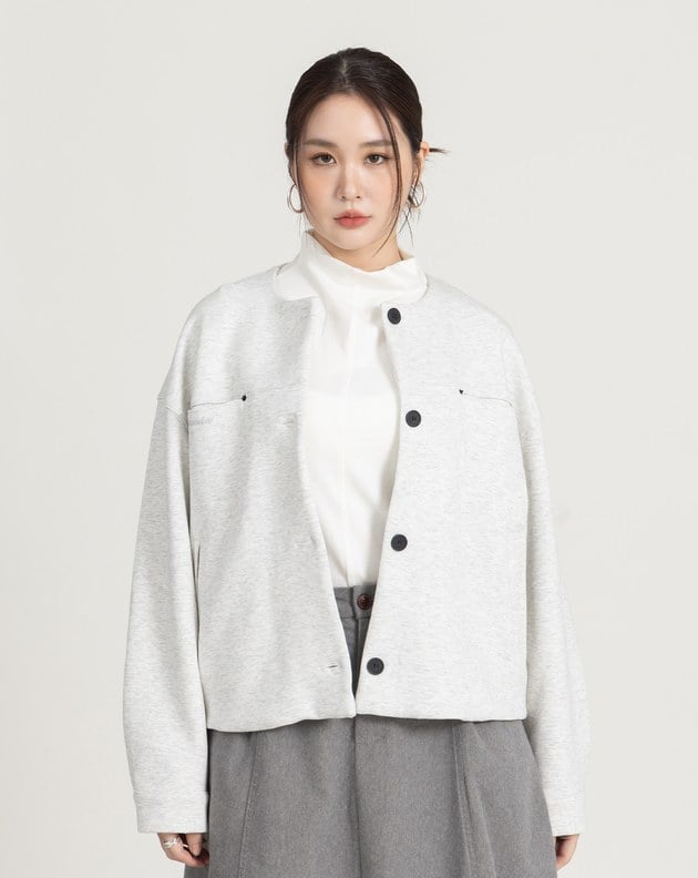 Q軟空氣棉無領外套(三色)