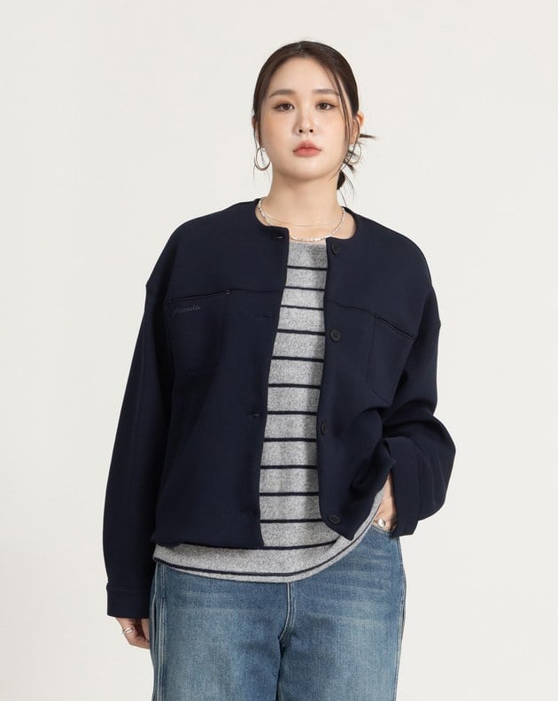 Q軟空氣棉無領外套(三色)