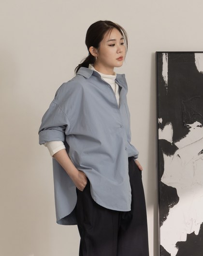 態度感純棉寬版襯衫(兩色)