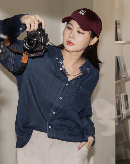 經典垂墜感天絲牛仔襯衫