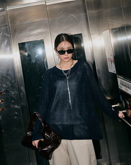 率性風針織透膚上衣(兩色)