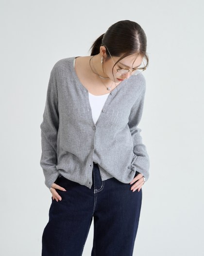 立體織紋開襟針織外套(兩色)