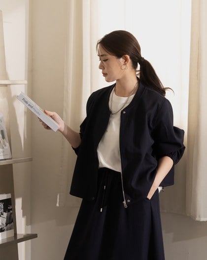 簡約無領西裝夾克