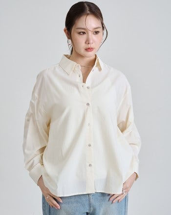 多WAY鈕扣抓摺百搭長袖襯衫