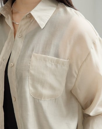 天絲透膚涼感襯衫