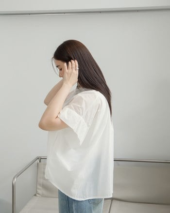 紙感輕盈連袖寬襯衫