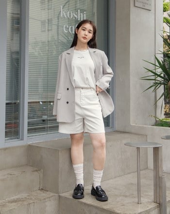 寬鬆挺版牛仔五分褲