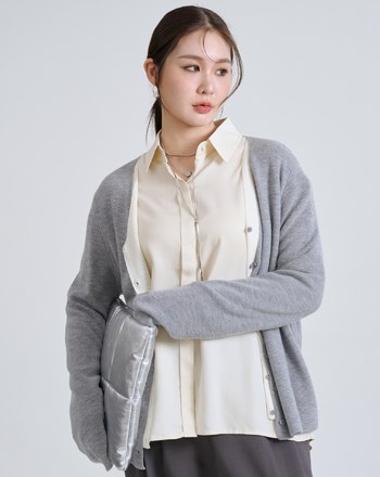 柔軟羊毛假兩件針織外套(三色)