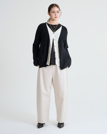 柔軟羊毛假兩件針織外套(三色)